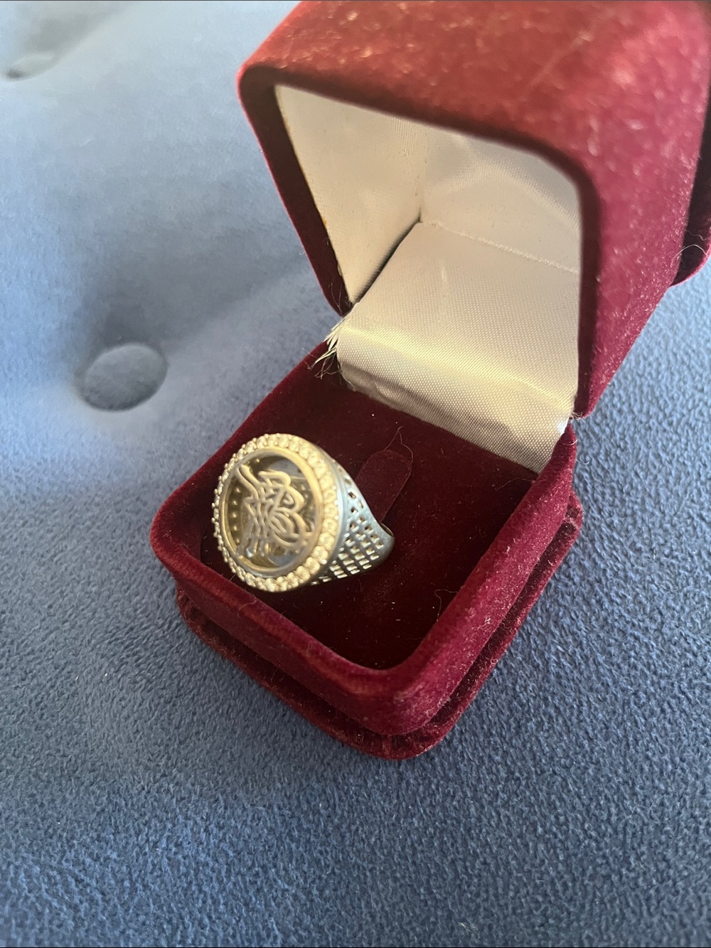 Silver Signet Ring with Intricate Turkish writing